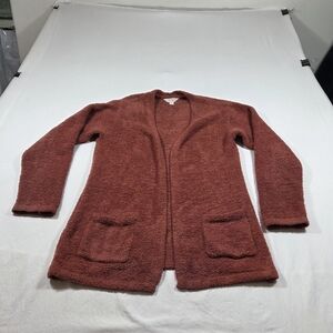 R&R Sweater Cozy Open-Front Cardigan in Rich Rust Pockets Boho Womens Xl